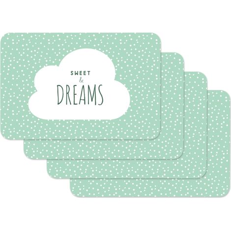 Set de table imprimé Dictons Dreams, Napperon pour salle à manger, Tapis de table à manger, rectangulaire, 4 pièce, 45 x 30cm, 59070 (1/5)