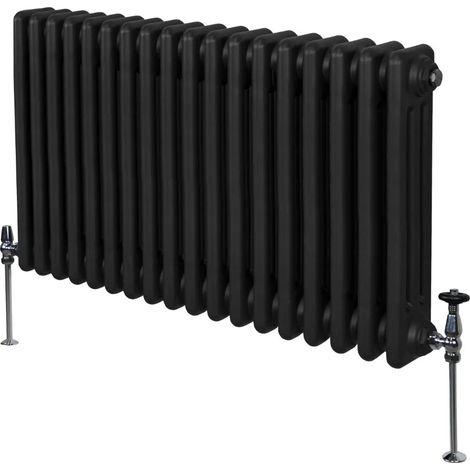 Traditional 3 Column Radiator - 600 x 832mm - Black