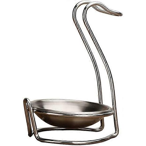 Porte-louche vertical en acier inoxydable en forme de cygne, permettant un gain de place pour les louches, compatible avec les outils de décoration des buffets de restaurants. (1/5)
