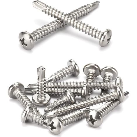 Vis Autoforeuse - Vis à Tôle Auto-Perceuses à Tête Phillips Ronde Vis Inox M4.2×16mm,20 pcs (1/5)