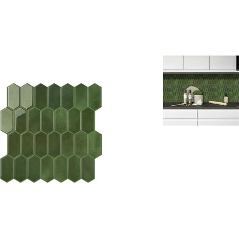 Lot de 10 autocollants pour carrelage 3D 30x30 cm étanches faciles à poser pour cuisine et salle de bain (1/5)