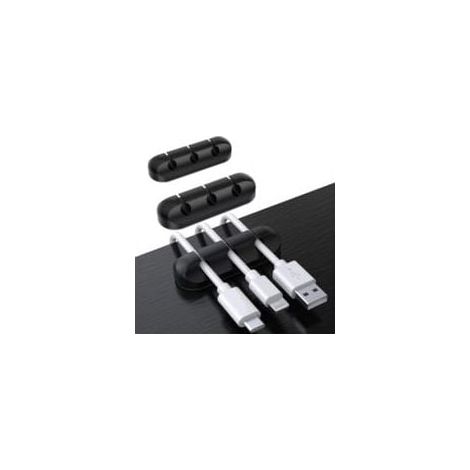 Clips organizadores de cables para escritorio, paquete de 3, organizador de cables, gestión de cables, organizador de cables para cargador USB, ratón, auriculares y cable de PC (1/4)
