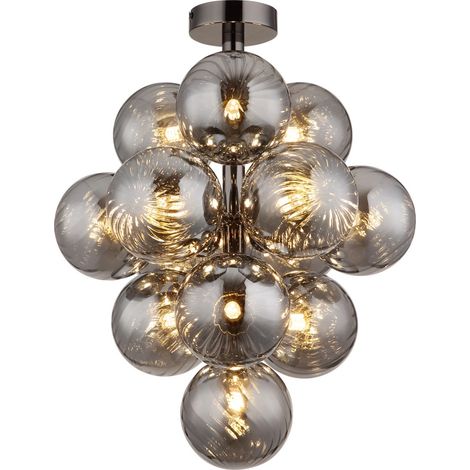 Globo - plafoniera - CONOR - antracite - vetro - Ø 40cm - G9 -