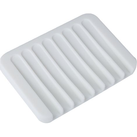 Porte-savon en silicone Creative Home, modèle Piano Square, blanc (1/3)