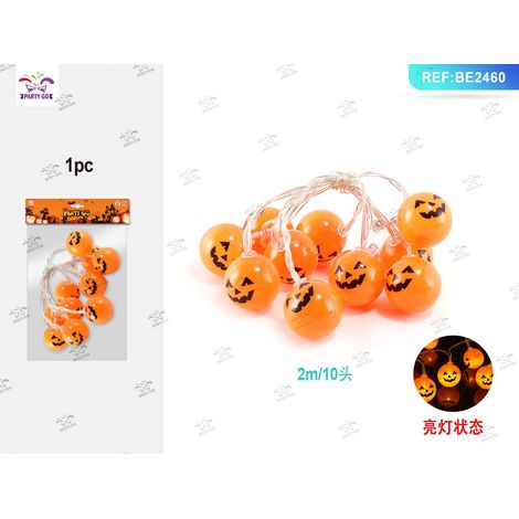 Filo luminoso Halloween con 10 zucche PartyGo