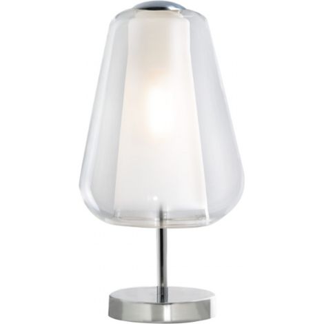 Abat-jour moderna top light double skin 1176cr p gamma tr e27 led vetro lampada tavolo