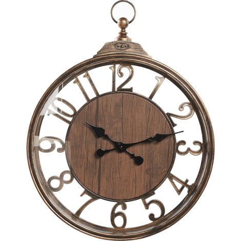Reloj de pared marrón 52 cm material sintético números arábigos Alcoba (1/5)