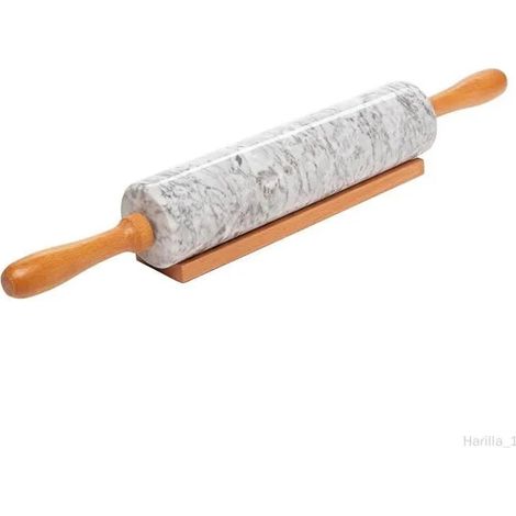 Rouleau à pâtisserie - Luxe - Marbre Blanc - Poignées en bois - Accessoires de cuisine - Durable (1/4)