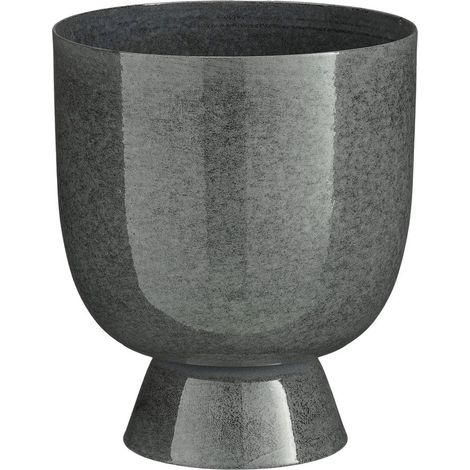 Cache-pot sur Pied en Métal Gris pour Plantes d'Intérieur Ø 19 x H 22 cm Style Industriel - PANGIVO (1/4)