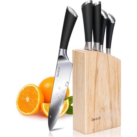 Ensemble de couteaux de cuisine Denkich - Acier inoxydable allemand 5Cr15MoV - 6 pièces