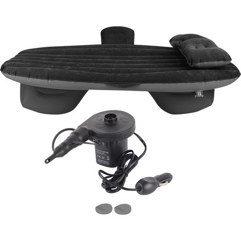 Matelas gonflable en voiture, siège arrière, voyage, avec pompe noir