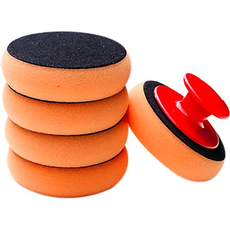 tapis de polissage de voiture 5 pièces 3,9 inch antidérapant poignée éponge polissage pad moto, voiture polissage et cirage ensemble (5 PCS) (1/5)