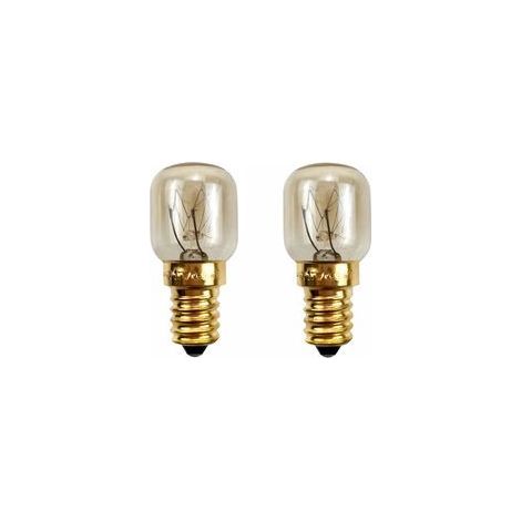 Lot de 2 ampoules pour four et micro ondes, E14 , 15 W, 230 V, 80 lm, 2700 K, résistantes aux hautes températures, jusqu'à 300 degrés (1/5)