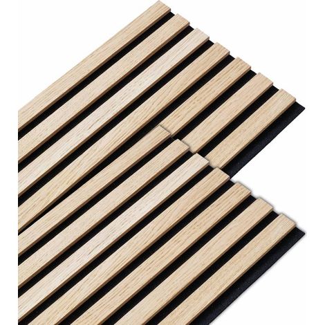 Decoon – Lot de 2 panneaux décoratifs muraux en bois placage chêne clair – Dimensions 250 x 30 cm – Épaisseur 1 cm – Surface 1,5m² (1/5)