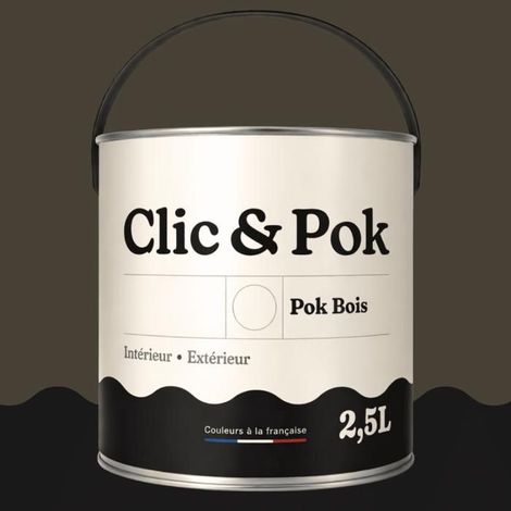 Peinture Bois Extérieur – POK BOIS - 2,5L - RAL 6014 - Olive jaune- Résistante aux intempéries - Ne s'écaille pas