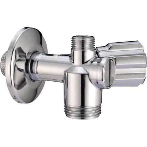RUBINETTO SOTTOLAVABO COMBINATO LAVATRICE A 3 VIE MONO CON FILTRO 1/2""x 3/4""x3/8"" + Rosetta