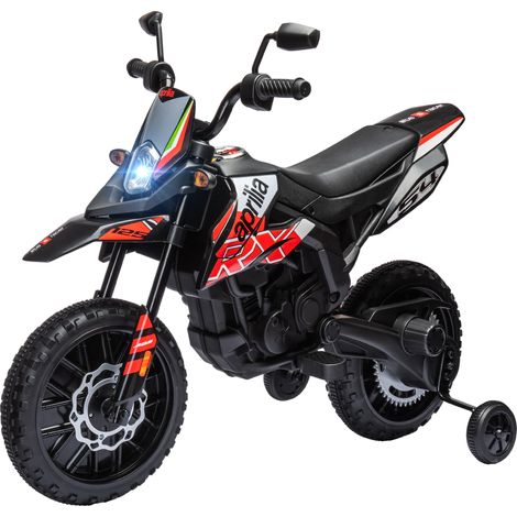 Moto électrique enfants sous avec 2 moteurs 12V, roues d'entraînement, lumière LED, musique - rouge (1/5)