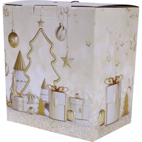 Scatola in cartone robusto Incanto di Natale, 38x27x36 cm (kit da 5)