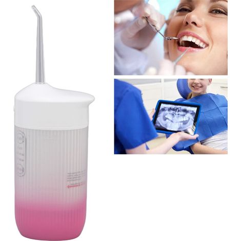 Hydropulseur buccal électrique télescopique portable à haute pression pour le blanchiment des dents, l'élimination des dents jaunes et du tartre S60 (blanc) (1/5)
