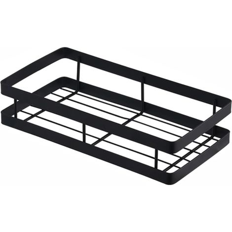 Panier de rangement épais, étagère de cuisine, étagère de salle de bain, noir (25 cm) (1/5)