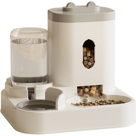 Comedero automático 2 en 1 para gatos: dispensador automático de comida y agua para mascotas pequeñas. (1/5)