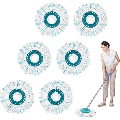 Replacement Heads Microfibre Mops, Clean Twist Disc Mop Micro Kit, Replacement Head, Floor Washing (1/3)