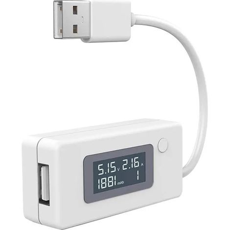Comprobador de voltaje/amperaje, pantalla LCD USB, multímetro, prueba de velocidad para cables, cargadores y bancos de energía. (1/5)
