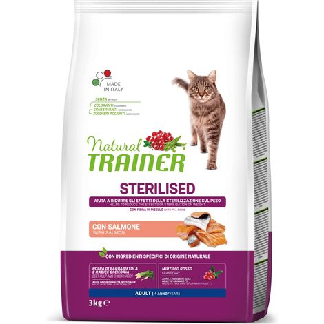 Natural Trainer Adult Sterilised Salmón - Alimento Seco de Salmón para Gatos Esterilizados