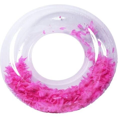 bouée gonflable transparente en plumes pour piscine, bouée de sauvetage flottante, bouée de sauvetage (1/5)