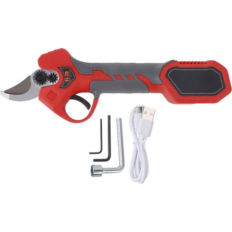 Sécateur électrique rechargeable, puissant, petit, sans fil, pour fleurs et branches, rouge (1/5)