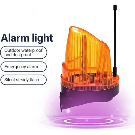 Voyant d'alarme LED pour porte de garage, lampe d'avertissement 12 V ou 220 V, sirène et flash lumineux (1/5)