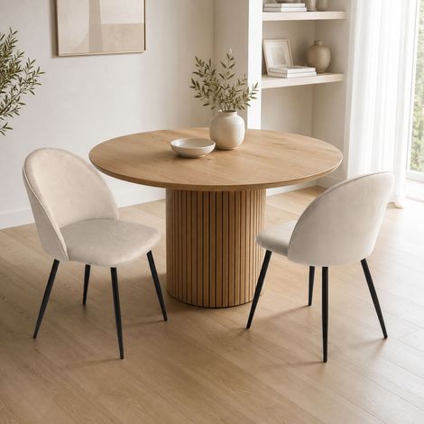 Dmora - Set di 2 sedie Stinson, Poltrona rivestita in velluto, Sedia da pranzo imbottita, Seduta per riunioni, 51x54h82 cm, Grigio chiaro