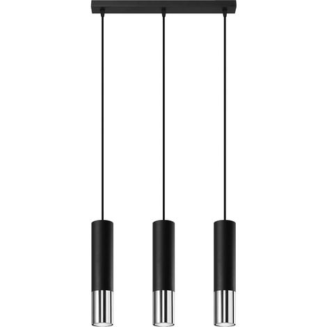 Triple Hanging Pendant Light Black, Chrome GU10 Triple Hanging Pendelleuchte Schwarz, Chrom GU10 (1/5)