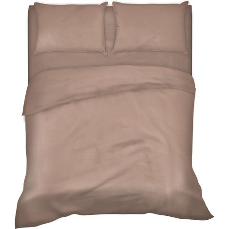 Completo letto lenzuola tinta unita 100% cotone made in Italy 6 misure parure Terra - 1 Piazza