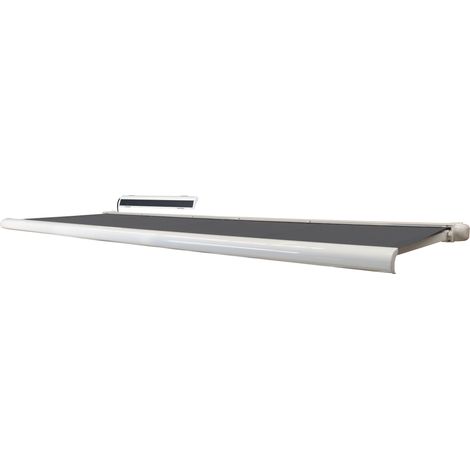 Store Banne Solaire Coffre Intégral Altea Blanc 9016 4,8 X 3,5 Toile Ardoise (1/5)