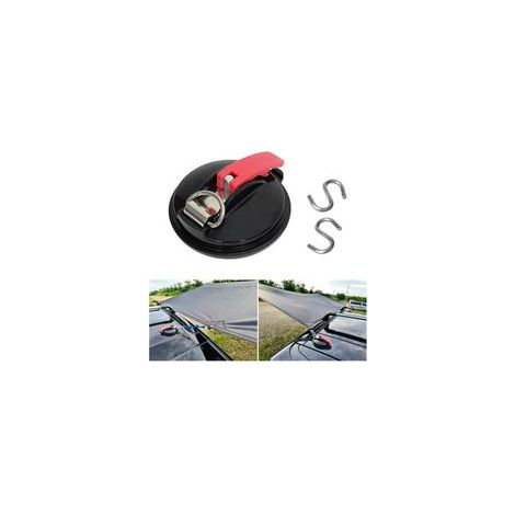 Juego de 2 ventosas multifuncionales para coche, con capacidad máxima de 22 kg, para toldos, lonas y fundas de vehículos. (1/4)