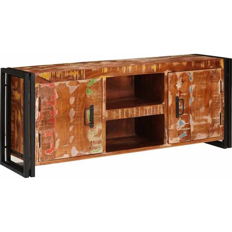 Meuble TV Banc TV Meuble de rangement - Multicolore 120 x 33 x 50 cm Bois massif recyclé fr2525 - Maison La Vie