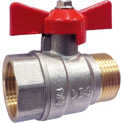 Vanne Papillon - 1 Pièce - Passage Intégral PN30 - Raccord 1" (26x34) - Corps Laiton CW617N - Température Max 90°C (1/5)