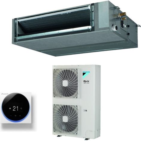 daikin bluevolution air conditioner climatiseur ducted medium head 36000 btu fba100a + rzag100nv1 single phase r-32 wi-fi optional with wire control silver brc1h519 / brc1h52ss