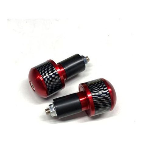 Tapones para manillar de motocicleta, un par de tapones universales de aleación de aluminio para manillar de motocicleta/bicicleta, aptos para manillares con un diámetro interior de 1,3 cm, color rojo (1/3)