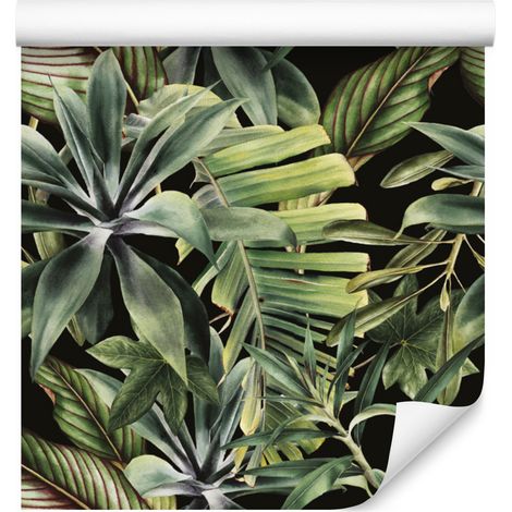 Papier peint à motifs de feuilles de bananier tropicales pour salon et chambre 50x1000 cm (1/5)