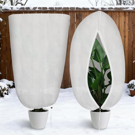 Housse Protection Hivernale Plantes Grand Format Anti Gel avec Fermeture Eclair Reutilisable pour Arbres en Pot Olivier Palmiers Couverture Exterieur Resistant au Vent (1/5)