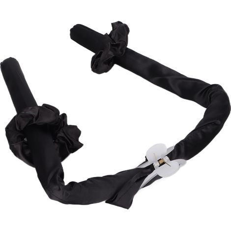 Bandeau pour cheveux bouclés sans chaleur, en mousse douce, avec pince pour cheveux longs ondulés naturels, noir (1/5)