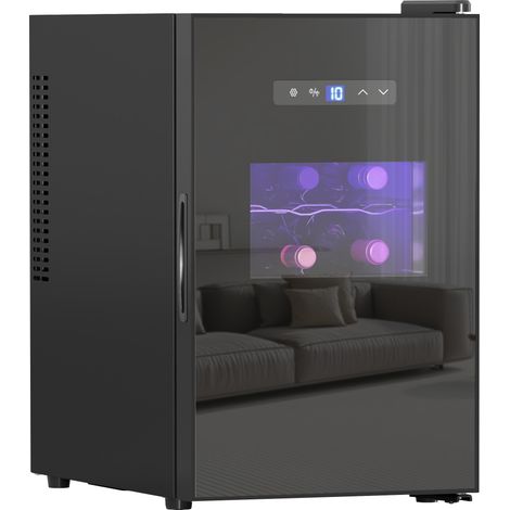 Cave à vin, 15 bouteilles, 39L, Réfrigérateur pour boissons, éclairage LED, température réglable 8-18℃