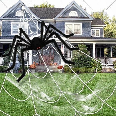 Nazalus-Hot Sale-Riesiges Spinnennetz für Außen- und Innendekorationen, große Spinnweben, Gartendekoration, Netz-Außenornamente, Haloween-Haus, hängende Deckendeko, Lieferung im Paket