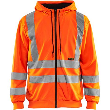 Sweat de travail zippé à capuche haute visibilité 3346 - Orange fluo XXXL (1/5)