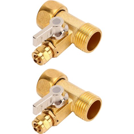 2 Stück 1/4-Zoll-Kugelhähne mit Dichtung, Wasserfilter-Einlasskugelhahn-Ersatzteil, Messing (1/5)