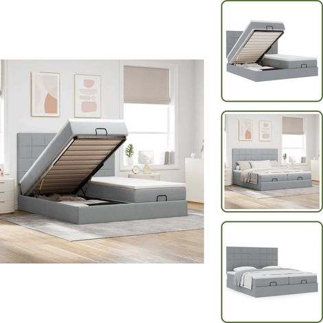 Letto matrimoniale - vidaXL Struttura Letto Pouf con Materassi 200x200 cm in Tessuto - Letto con testiera