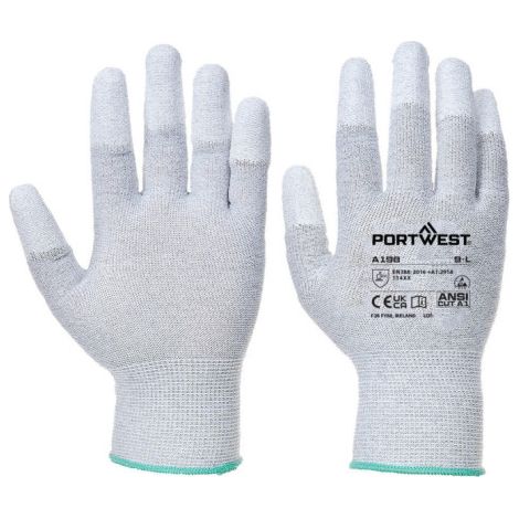 Multipaquete Esencial de Dedales ESD 13 PU para Puntas de los Dedos (Pack 12) PORTWEST AB198 L Gris (1/2)