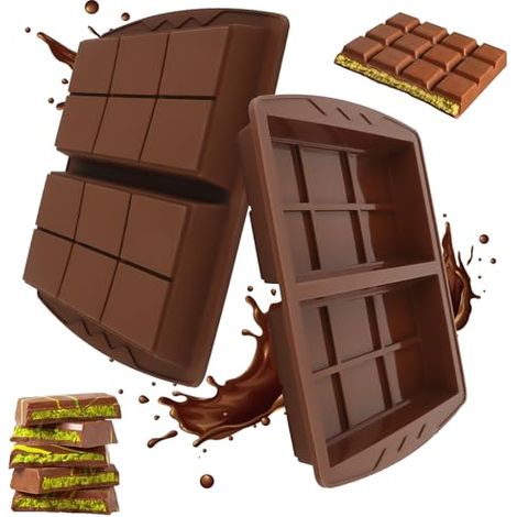 Silikon-Schokoladenformen, tiefe Silikon-Schokoladenform für Energieriegel, Pralinen und kulinarische Dekorationen, Braun (1/5)